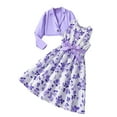 thumbnail image 1 of Ensemble 2 Pcs Tenues d'Été pour Filles Robe Courte Sans Manches et Haut Court à Manches Courtes Robes Formelles Taille 10-12 Ans Mode Fille, 1 of 8