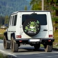 thumbnail image 2 of Yuyamidu Frog Tire Covers Green Leaves Wheel Spare Tire Covers St. Patrick's Day Tough Tire Cover Sun Rain Snow Protector Fit for Trailer, RV, SUV, Truck Wheel, 2 of 5