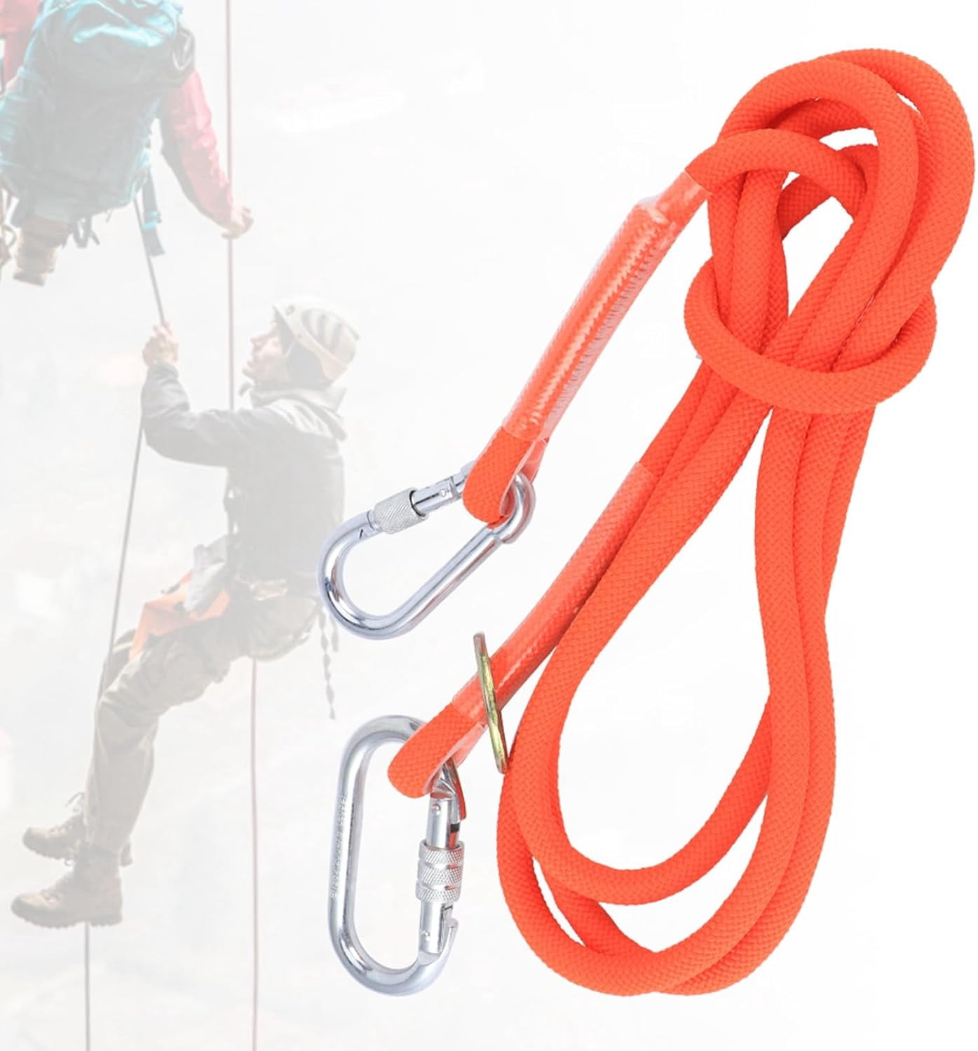Safety Lanyard, 1800 kg Nylon Climbing Rope, Protective Safety Belt for Tree Climbing, Rock Climbing, and High-Altitude Work Positioning