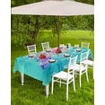 thumbnail image 4 of Outdoor Tablecloth with Umbrella Hole for Patio/Picnic/Party/Camping, Pink Purple Birds Waterproof Table Cloth Rectangle Table Cover Washable, Botanical Watercolor Leaf Floral Plant 60"x 102", 4 of 7