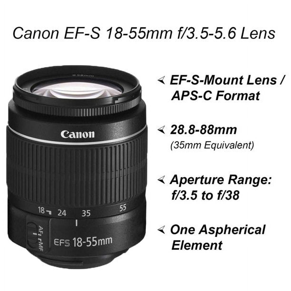 Canon EOS 2000D / Rebel T7 24.1MP Digital SLR Camera + EF-S 18-55mm lens +  Case + ONESTOP BUNDLE 