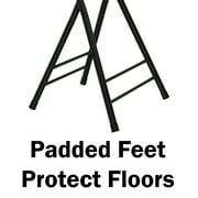 Trademark Home Backless 24-inch Folding Stool with 225lb Capacity (Black)