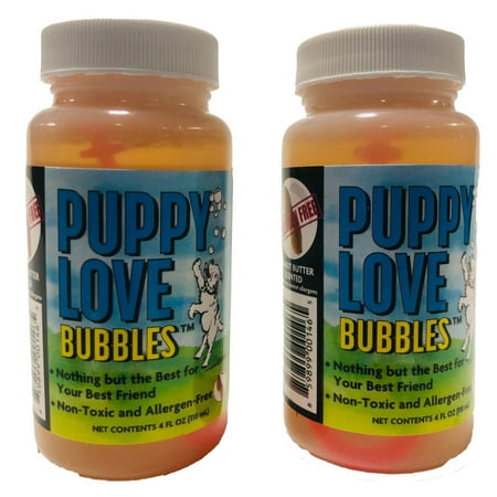 UPC: 0859899001441 | Puppy Love Bubbles  Peanut Butter Scented Bubbles 4oz. Bottle-2 Pack in Peanut Butter Flavor for Dogs