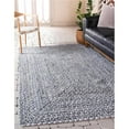 thumbnail image 1 of Unique Loom 3142726 6 x 9 ft. Braided Chindi Rectangular Rug, Gray, 1 of 1