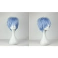 thumbnail image 5 of Unique Bargains Human Hair Wigs for Women with Wig Cap Straight Hair 13" Short Blue Wigs, 5 of 6