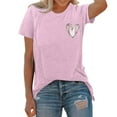 thumbnail image 2 of Pink Womens Tops Spring/summer Baseball Print Loose T Shirt Short Sleeve Top Shirts for Women, 2 of 6