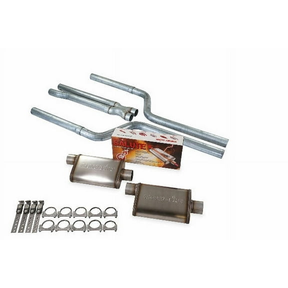 09-18 Dodge Challenger V6 2.5" Dual Exhaust Kit Cherry Bomb Salute Rear Exit