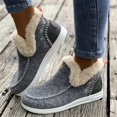 thumbnail image 3 of SACFOF Womens Winter Flat Fluffy Snow Boots,Warm Faux Fur Lining Anti-Slip Slip on Loafer Casual Outdoor Plush Short Booties, 3 of 6