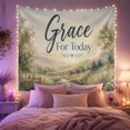 thumbnail image 2 of Grace for Today Above River Valley Meadows, Peaceful Illustration for Nature Lovers, Country Wall Art, New Home Gift, Tapestry Wall Hanging for Living Room and Bedroom, 2 of 7