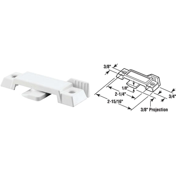 Sash Lock, Diecast Construction, White, Used on Vertical and Horizontal Sliding Windows