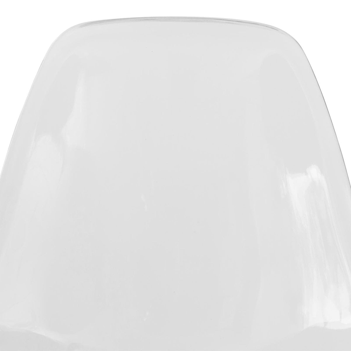 Cresco Dining Chair in Acrylic with Chrome Eiffel Base and Curved Back Design Lightweight Easy Assembly for Modern Home, Kitchen, Cafes in Clear