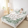 thumbnail image 4 of Erosebridal Happy Easter Bunnies Bed Sheets for Kid, Green Leaf King Sheets, 4 Pieces, 4 of 5