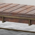 thumbnail image 2 of 49" Brown and Gold Hand Crafted Rectangular Ottoman Bench, 2 of 6