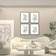 thumbnail image 2 of Botanical Wall Art Set of 4 Leaves Plants Framed Wall Decor 8x10 Sage Green Wall Art with Watercolor Pictures Minimalist for Bathroom Office, 2 of 6