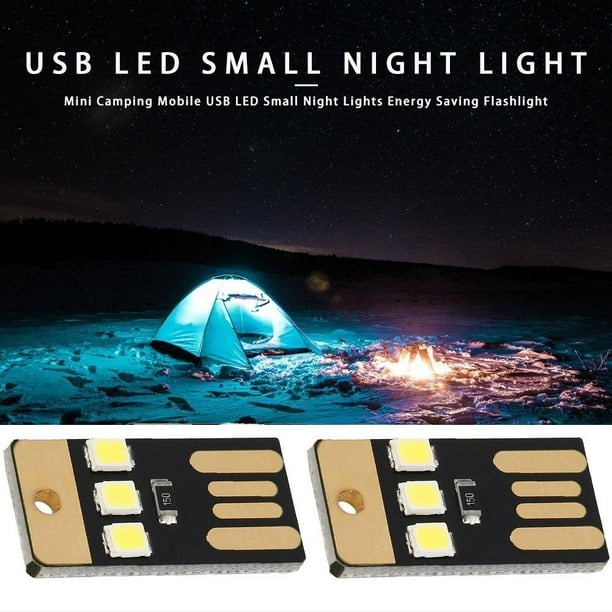 Mini lámpara recargable de ahorro de energía con luces LED portátiles para acampar (5 piezas)