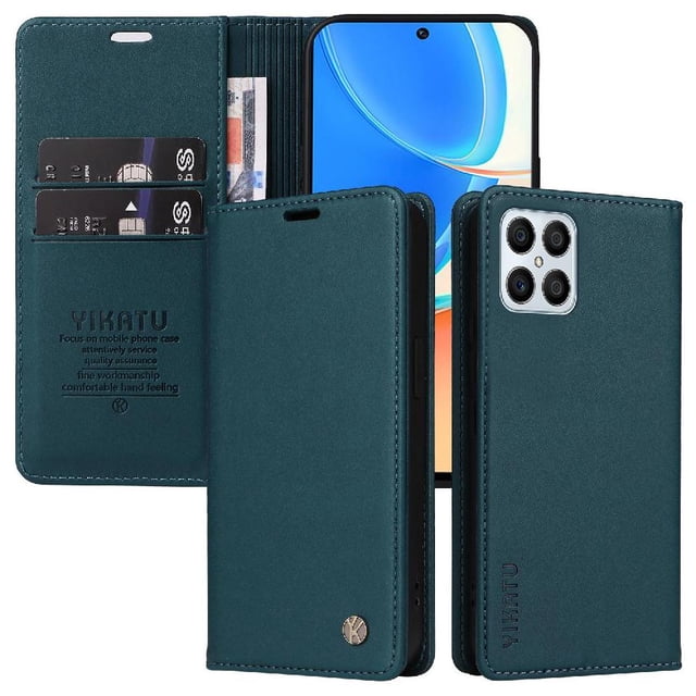 Funda para Honor X8 4G Estuche de Cuero PU Tipo Cartera con Ranuras para Tarjetas y Cierre Magnético