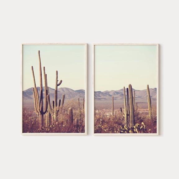 Desert Cactus Desert Landscape Cactus Photography Set 2 Unframed Paper Print 8x12
