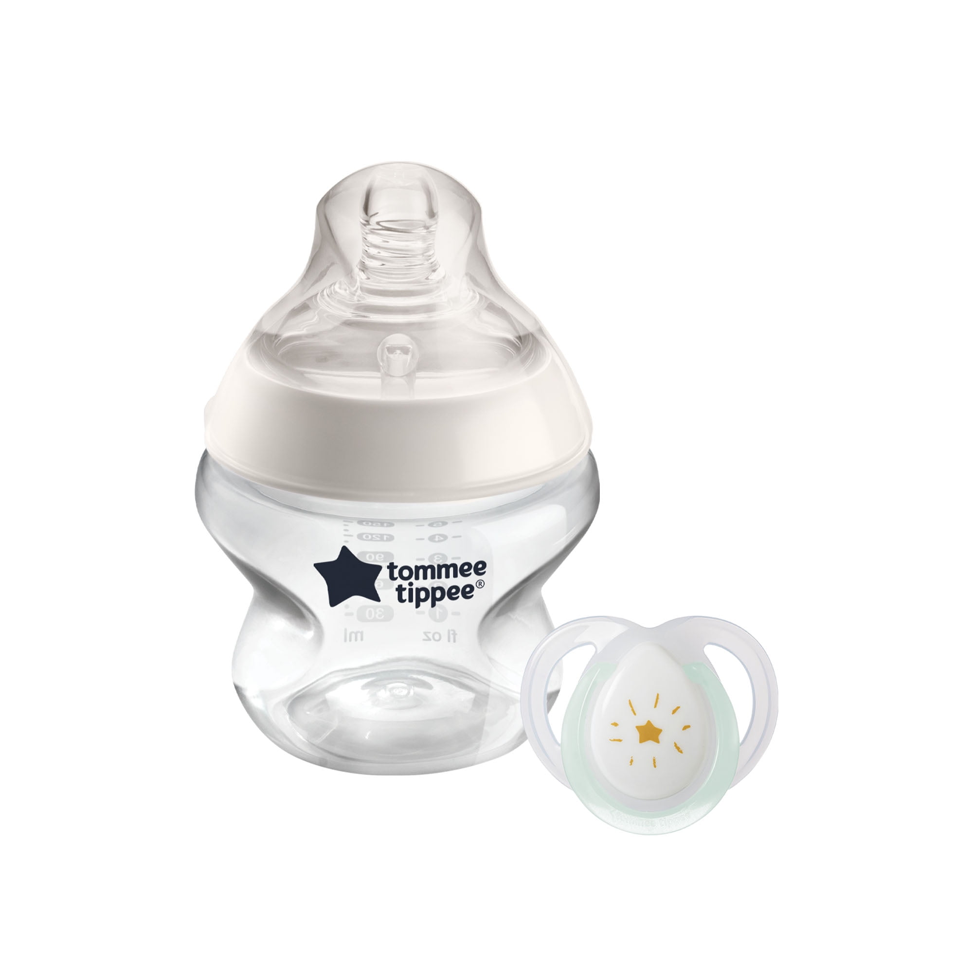 Tommee Tippee Closer to Nature Baby Bottle (5oz, 1 Count) | Newborn Pacifier (0-2 Months)