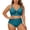 Light Blue, variant on Women's Plus Size Bikini Set Large Size V Neck High Waist Tummy Control Knot,Two Piece Swimwear WithBottoms And Supportive Underwire Top