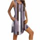 thumbnail image 1 of Camisón sin mangas con bolsillos y estampado para mujer, camisón plisado con cuello redondo, vestido de poliéster para mujer, 1 of 7