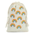 thumbnail image 6 of Juvale Rainbow Canvas Bags - 4 x 6 In, Pack of 12 - Mini Canvas Drawstring Bags for Kids & Party Favors - Rainbow Design, 6 of 8