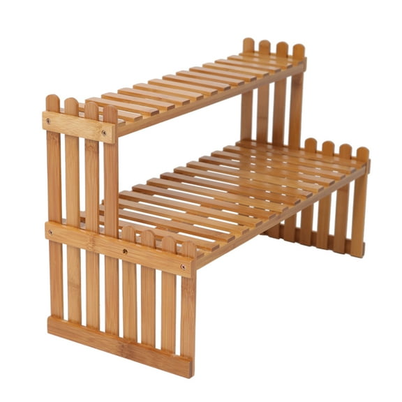 Yardwe office flower stand Flower Shelf Bamboo Display Rack for Indoor Living Room 1 Set