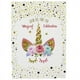 thumbnail image 4 of Tarjeta de invitación de cumpleaños con unicornio bronceador, sobre con estrella arcoíris y traje para fiesta, 4 of 6