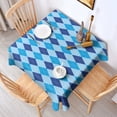 thumbnail image 2 of Light Blue and Dark Blue Argyle Pattern Square Tablecloth,Waterproof Square Table Cover,Wipeable Spillproof Washable Table Cover for Home Kitchen Party Decor 42"X42"(107x107cm), 2 of 6