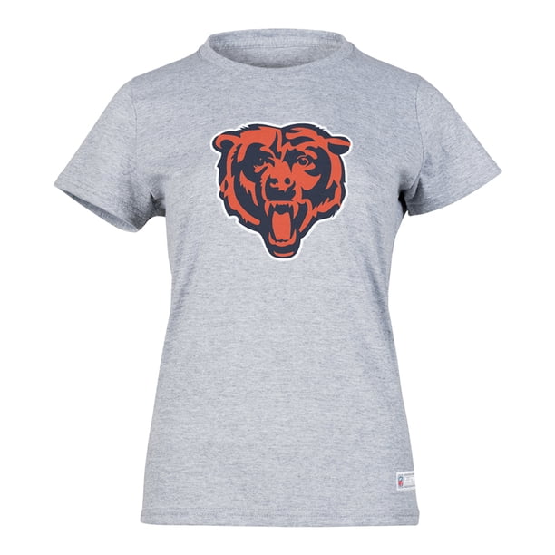 NFL Playera Aficionado Básica Chicago Bears Gris para Mujer, Talla Chica