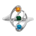 thumbnail image 5 of Sterling Silver Rhodium-plated Synthetic 3 Stone Mother's Ring XMR3/3SS, 5 of 7