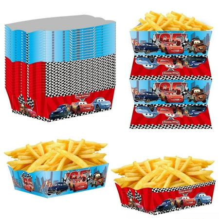 24Pcs Party French Fry Box for Cars Theme Birthday Party Supplies Decor,Birthday Game Party Kraft Paper Gift Bag Decoration.
