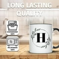 thumbnail image 3 of Floral Monogram H Mug - Botanical Letter H Coffee or Tea Mug, Custom Initial H Mug, Personalized Gift, Elegant Monogram Cup - 11 Ounce Black Rim Handle Novelty Coffee Cup - WMUG0358-Black Rim, 3 of 5