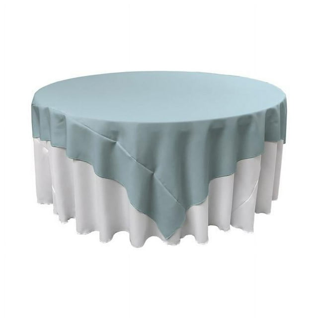 LA Linen TCpop72x72-BlueLgtP18 Polyester Poplin Square Tablecloth, Light Blue - 72 x 72 in.
