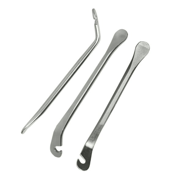 Mizh 3 PCS Steel Tire Levers Tire Crowbar Tyre Opener Tire Repair Tools Tire Pry Bar Accessories (Silver)