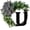 U, variant on RKZDSR Decorative Letter Wreath with Bow Knot Pendant - Door Hanging Home Decor, Rattan Ring for Wall and Window Decoration