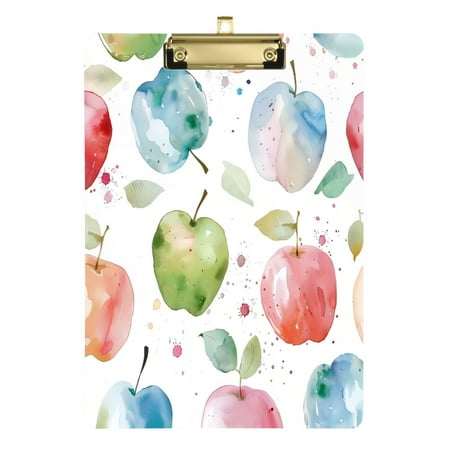 Acrylic Writing Board Silver12.5*9 Inch Clipboards Transparent Acrylic Material Suitable For Office Classroom Teachers Fashion Bloggers Stationery Enthusiasts Big Coloured Apple
