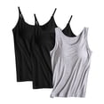 thumbnail image 1 of Timegard Débardeur 3 Pcs pour Femmes Vêtements de Maison Sans Manches Couleur Unie Doux Décontracté Pyjama avec Soutien-Gorge, 1 of 2
