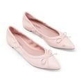 thumbnail image 4 of Women's Dressy Vegan Flats - Pointed Toe Ballet Shoes with Bow Accent, 4 of 8