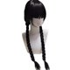thumbnail image 1 of Peluca de Wednesday Addams para niñas yuxing Negro, 1 of 4