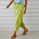 thumbnail image 5 of ICHUANYI Clearance Fashion Women Summer Casual Loose Cotton And Linen Pocket Trousers Pants(Green, M) ICHUANYI WER2023081016554, 5 of 8