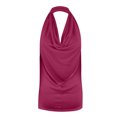 thumbnail image 3 of ameIAEA Women's Casual Cowl Neck Backless Tank Top Solid Color Sleeveless Summer Beach Blouse, 3 of 3