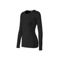thumbnail image 2 of Bozzolo Women's RT1200 Basic Round Neck Long Sleeve T Shirt Top Kelly-Green S, 2 of 4