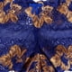 thumbnail image 2 of Gibobby Bikini elástico algodón Calzoncillos triangulares con estampado rosas en contraste transparente encaje para mujer （Azul marino， M), 2 of 4