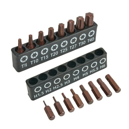 

GLFILL 16 Pcs Drive Screwdriver Bit Set Hex Shank Anti Slip Screwdriver Bits