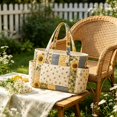 thumbnail image 2 of Quilted Tote Bag, Vintage Floral Shoulder Bag Large Capacity Handbag for Women Work Travel and Everyday Use, 2 of 6