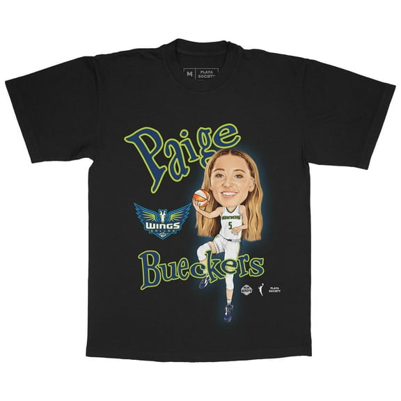 Unisex Playa Society Paige Bueckers Black Dallas Wings Sketch T-Shirt