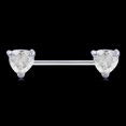 thumbnail image 2 of 1Pcs Surgical Steel Body Piercing Jewelry Nipple Ring Heart Zircon Bar Barbell Shield (White), 2 of 2
