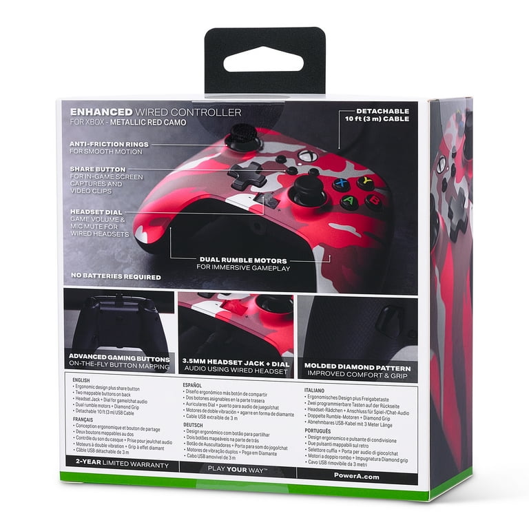 Comando PowerA Metallic Camo Red Xbox One, Xbox Serie X & PC