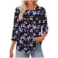 thumbnail image 2 of LiMoi Summer Blouses for Women Casual orders 3/4 Length Sleeve Womens Tops Dressy Tshirts Western Floral Tops for Women Y2k items ordered by me, 2 of 6