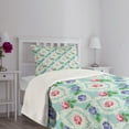 thumbnail image 3 of Ambesonne Victorian Quilted Bedspread Set 2 Pcs, Baroque Colored Roses, Twin Size, Multicolor, 3 of 5